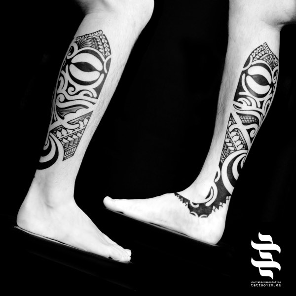 Polinesiche Bein tattoo